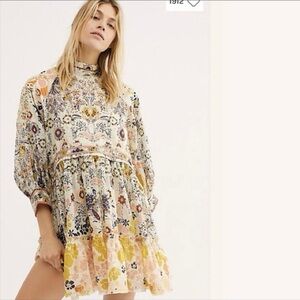 Free People Multicolor Floral Long Sleeve Dress